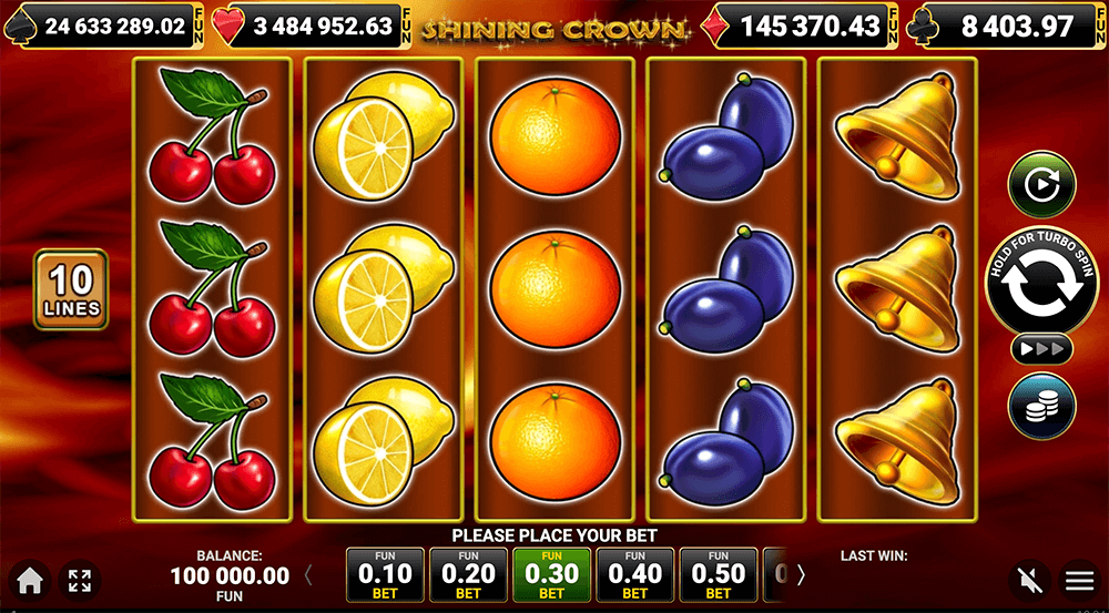 Графика слота Shining Crown Графика слота Shining Crown